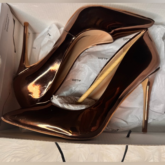 ALDO Stessy Heels Bronze - Brand New Never Worn - Size 9 - Picture 2 of 5